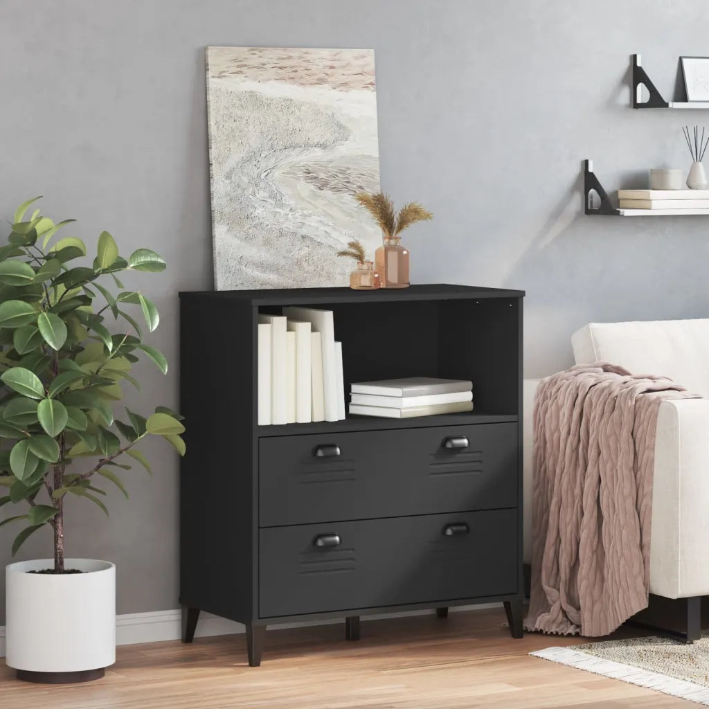Libreria VIKEN Nera 80x40x80 cm in Legno Multistrato 374945