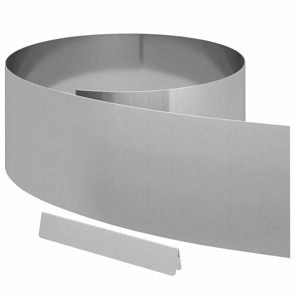 Bordura per Prato Argento 450 x 0,05 x 25 cm Acciaio zincato 868036