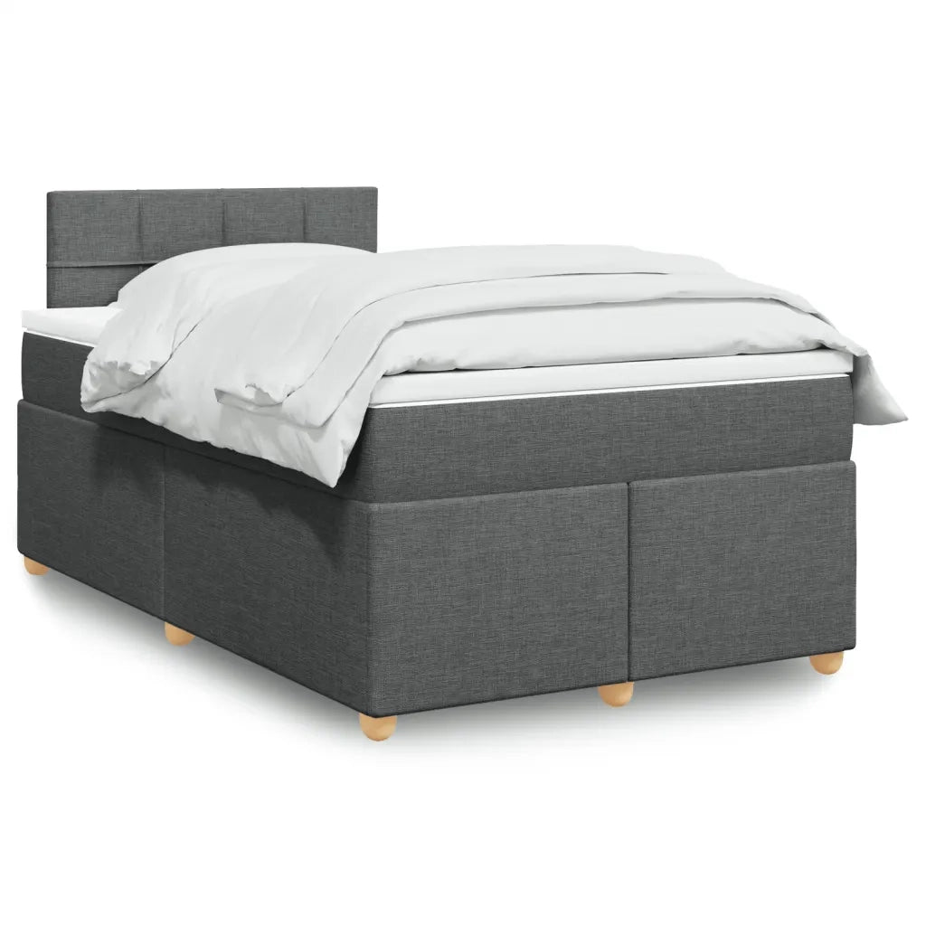 Giroletto a Molle con Materasso Grigio Scuro 120x190cm Tessuto 3288920