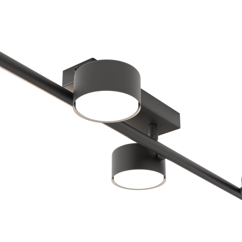 Lampada da soffitto BET 4 in acciaio nero opaco