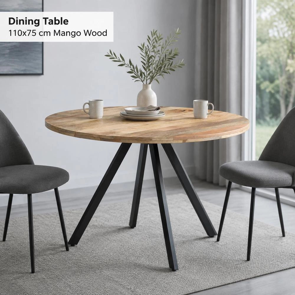 Dining Table 110x75 Cm Solid Mango Wood