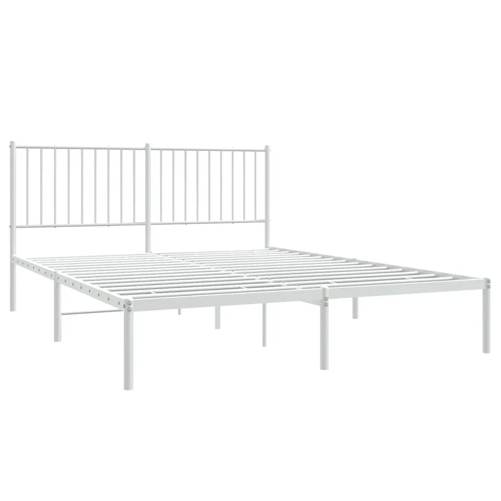 Giroletto con Testiera Metallo Bianco 150x200 cm 350933