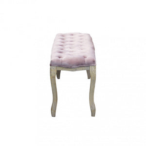 Panca Misty in Velluto Rosa 110x36x47 h cm in Legno Rosa