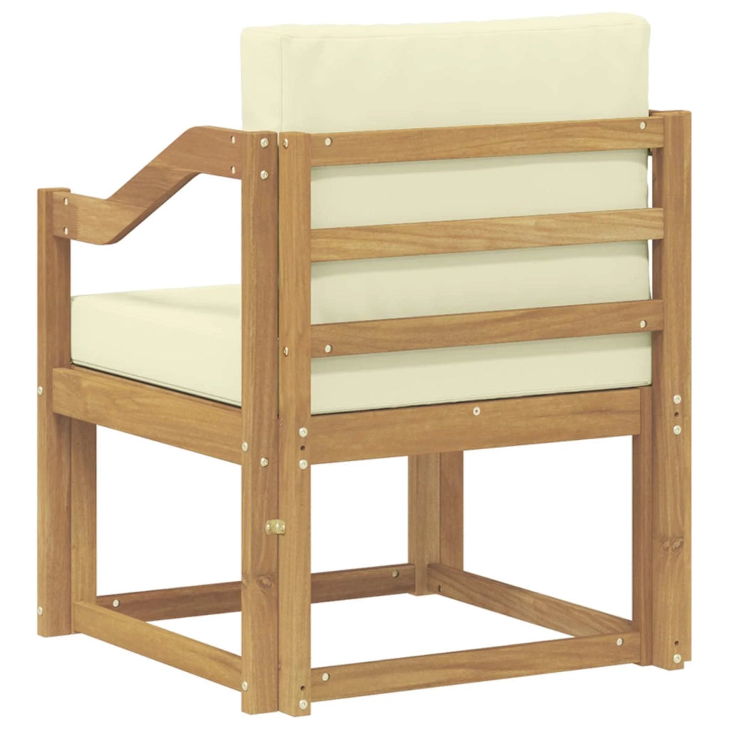 2 Pezzo Set di divani da esterno-Sofa da giardino Poliestere Bianco e Crema 178718