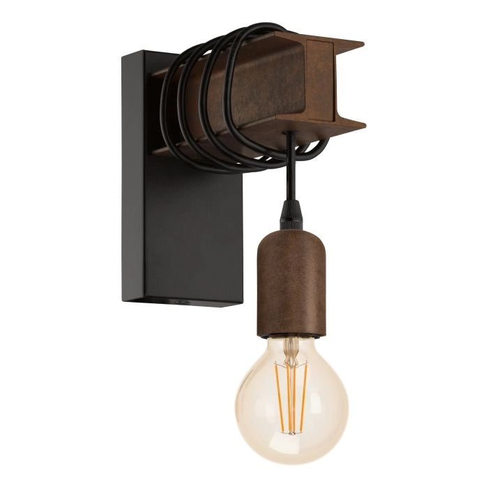 Applique Country Townshend 4 1 LuceAcciaio Marrone E Nero