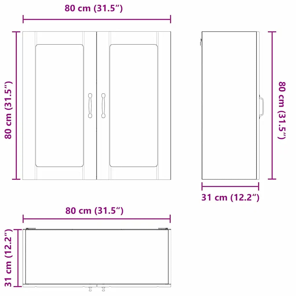 Pannello lavastoviglie Lucca Rovere Marrone 80 x 31 x 80 cm 885072
