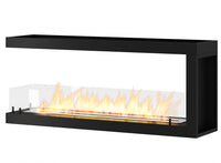 Camino a Bioetanolo Trifacciale da Incasso 120x50x30 cm INSIDE U1200.2 Nero con Vetro