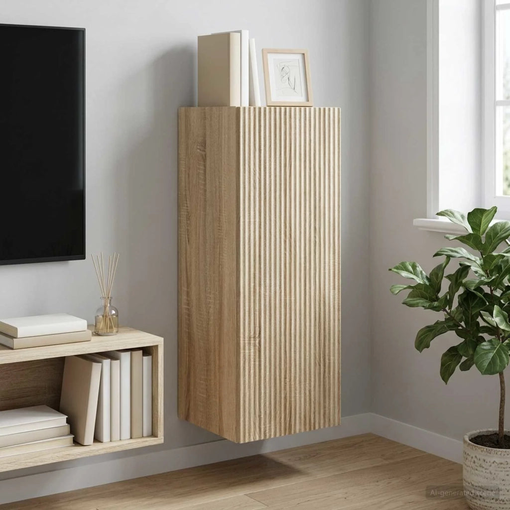 Mobiletto a muro Rovere Sonoma 33 x 34,5 x 90 cm 898417