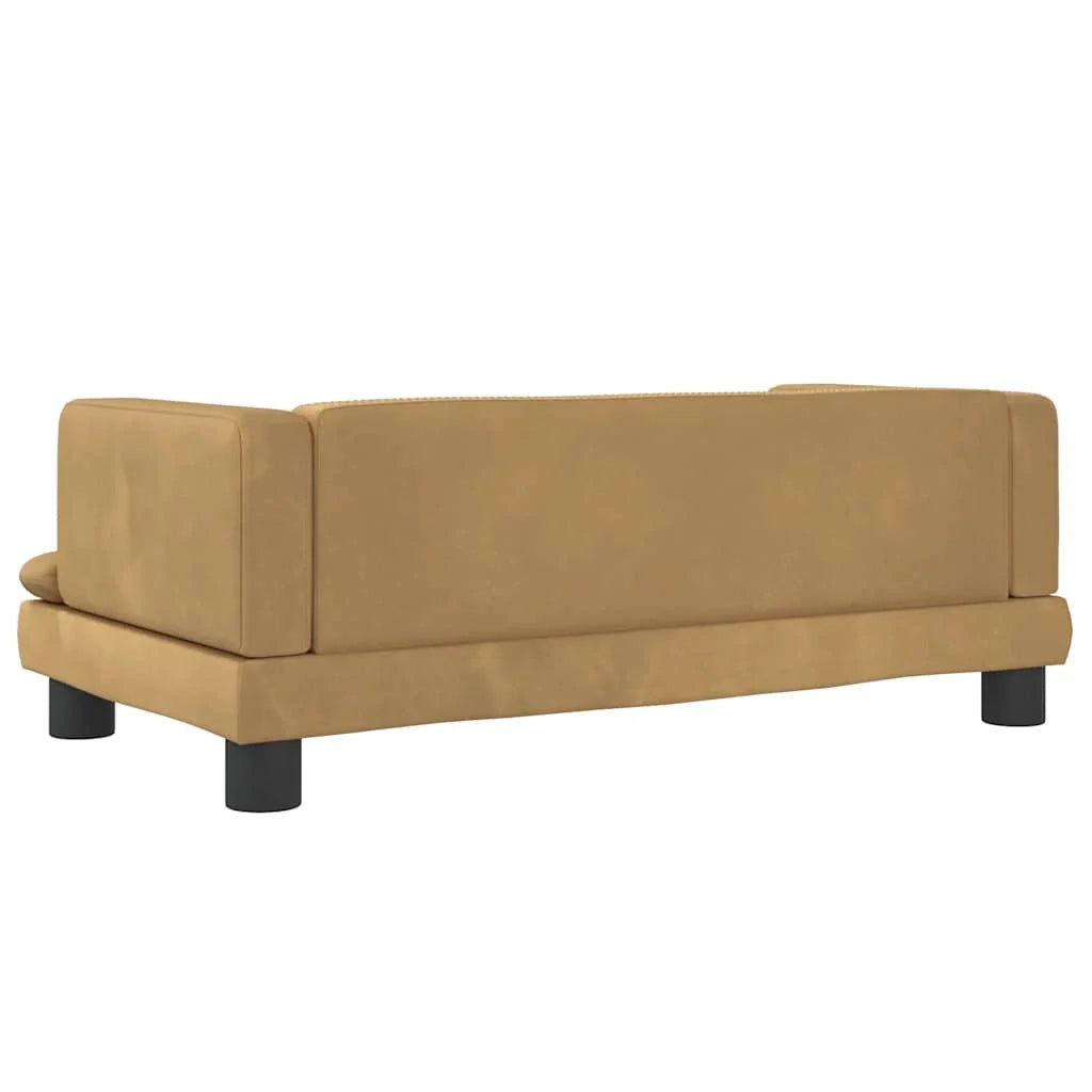 Cuccia per cani comoda 80 x 45 x 30 cm velluto marrone 02_0042956