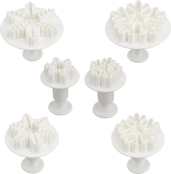 Decorazioni di fondant per torte - Fiocchi di neve - Natale - Strumenti per torte - Fai da te - Decorazioni per Natale - Edibili - Decorazioni per torte - Set di decorazioni fiocchi di neve