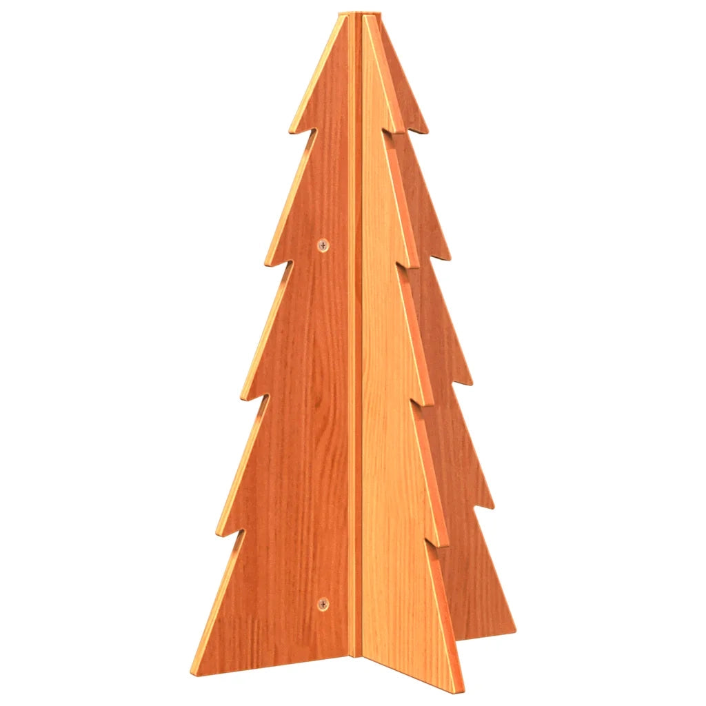 Albero di Natale Marrone Cera 69,5 cm in Legno Massello di Pino 858179