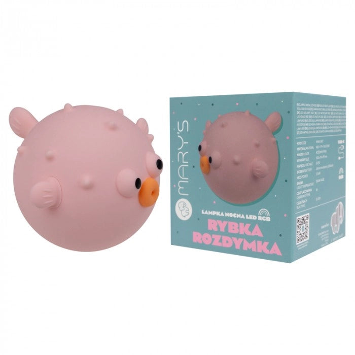 Lampada notte bimbi wireless RGBW pesce rosa 1,36W Mary's
