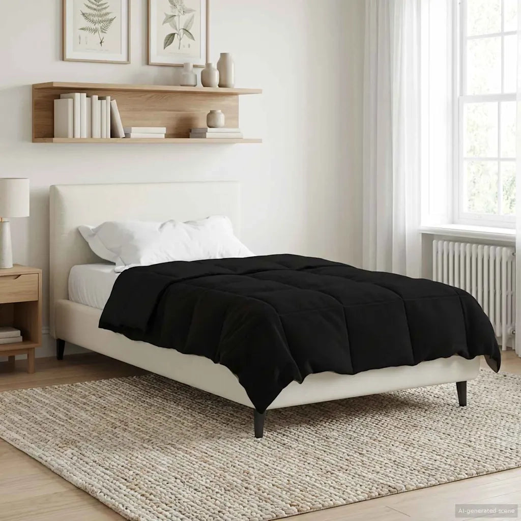 Piumone Completo Annuale Nero 155 x 200 cm Microfibra