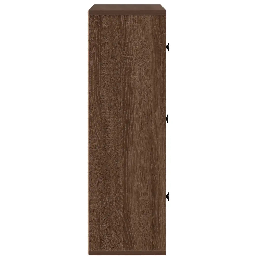 Libreria-Scaffale per Libri-Mobile di Stoccaggio Rovere Marrone 60x24x76,5 cm in Legno Multistrato