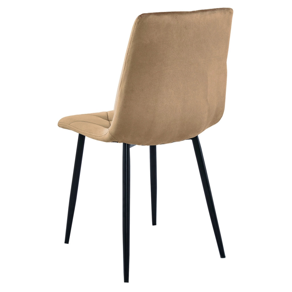 Sedia Libra in velluto marrone e gambe nere