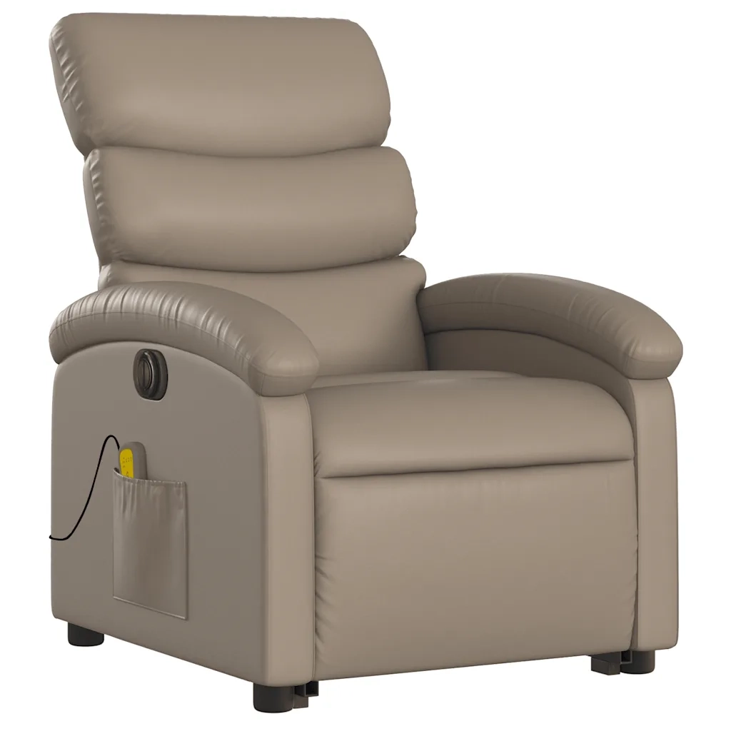 Poltrona Alzapersona Massaggio Elettrica Cappuccino Similpelle 3204067