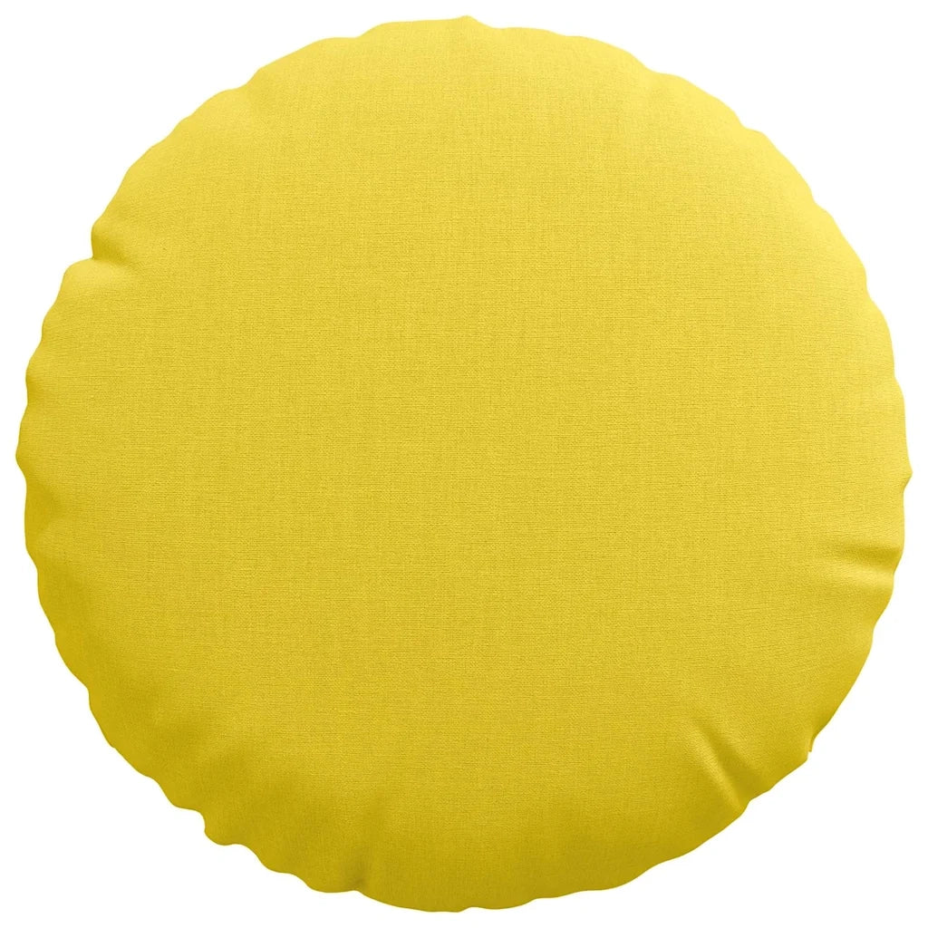 Cuscini per Seduta 2 pcs Giallo Chiaro Ø30 x 13 cm Tessuto 42014092