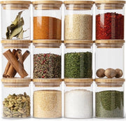 Contenitori per Erbe Stagni | 12 x 150ml | Spaziale e Imprigionanti l'aria | Ideali per Spezie e Tè