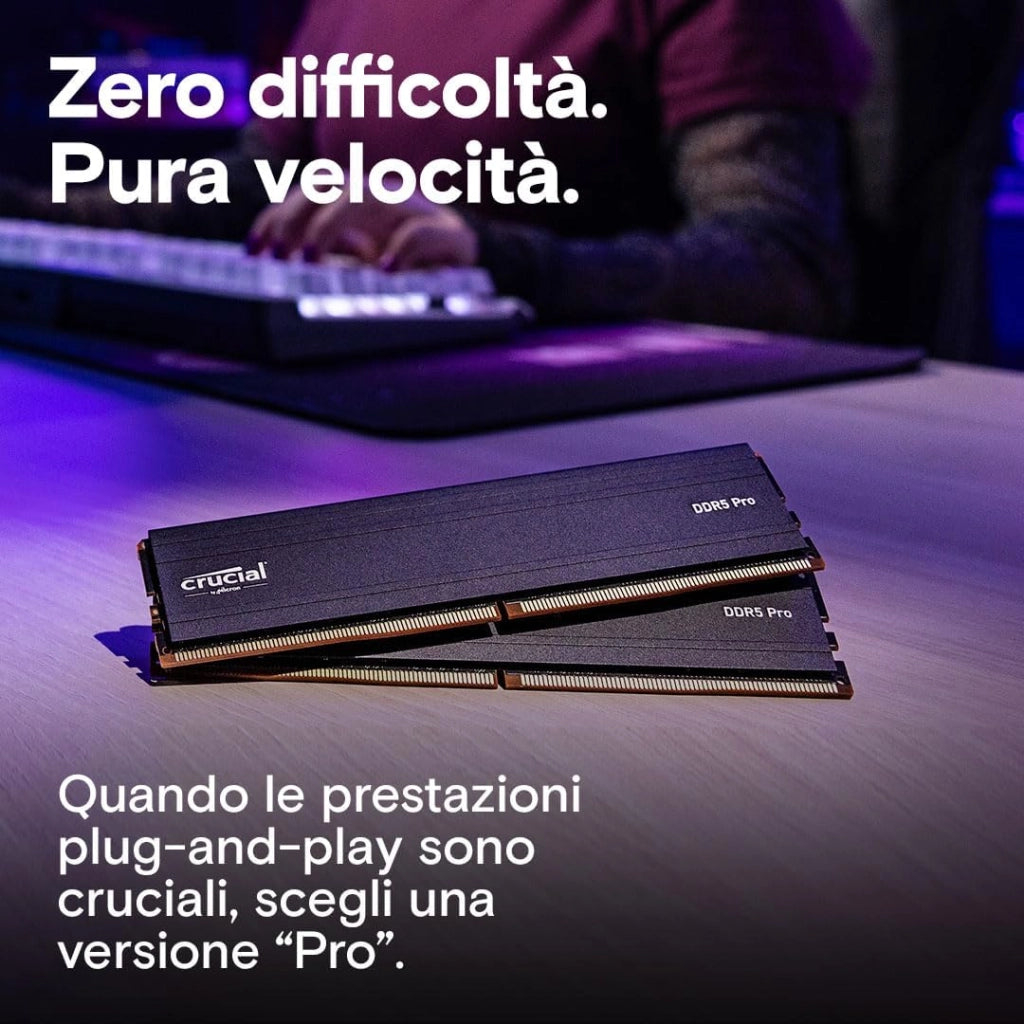 Pro RAM DDR5 32GB Kit (2x16GB) 6000MHz, Intel XMP 3.0 / AMD EXPO, Memoria PC RAM - CP2K16G60C48U5