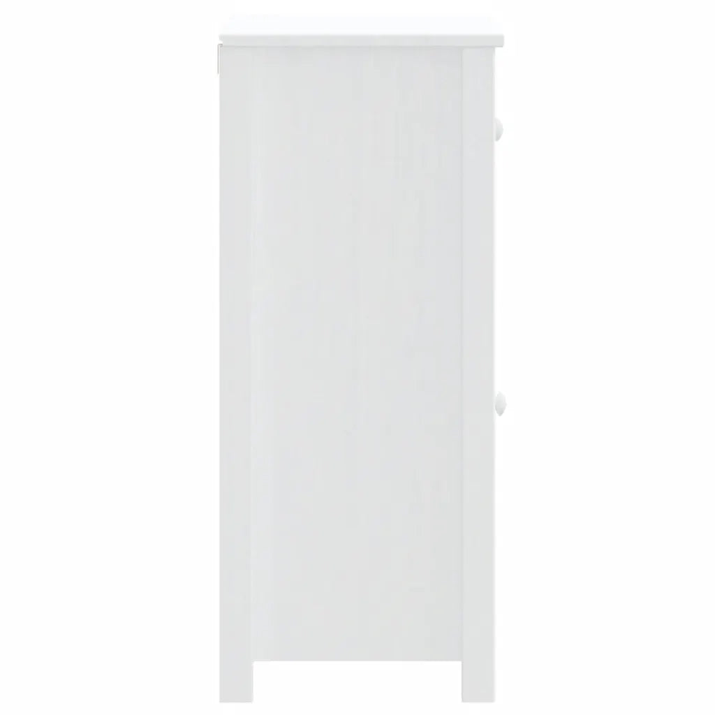 Mobile da Bagno BERG Bianco 40x34x80 cm Legno Massello di Pino 358540
