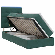 Letto con contenitore LED e materasso Verde Scuro 90 x 200 cm 3460107