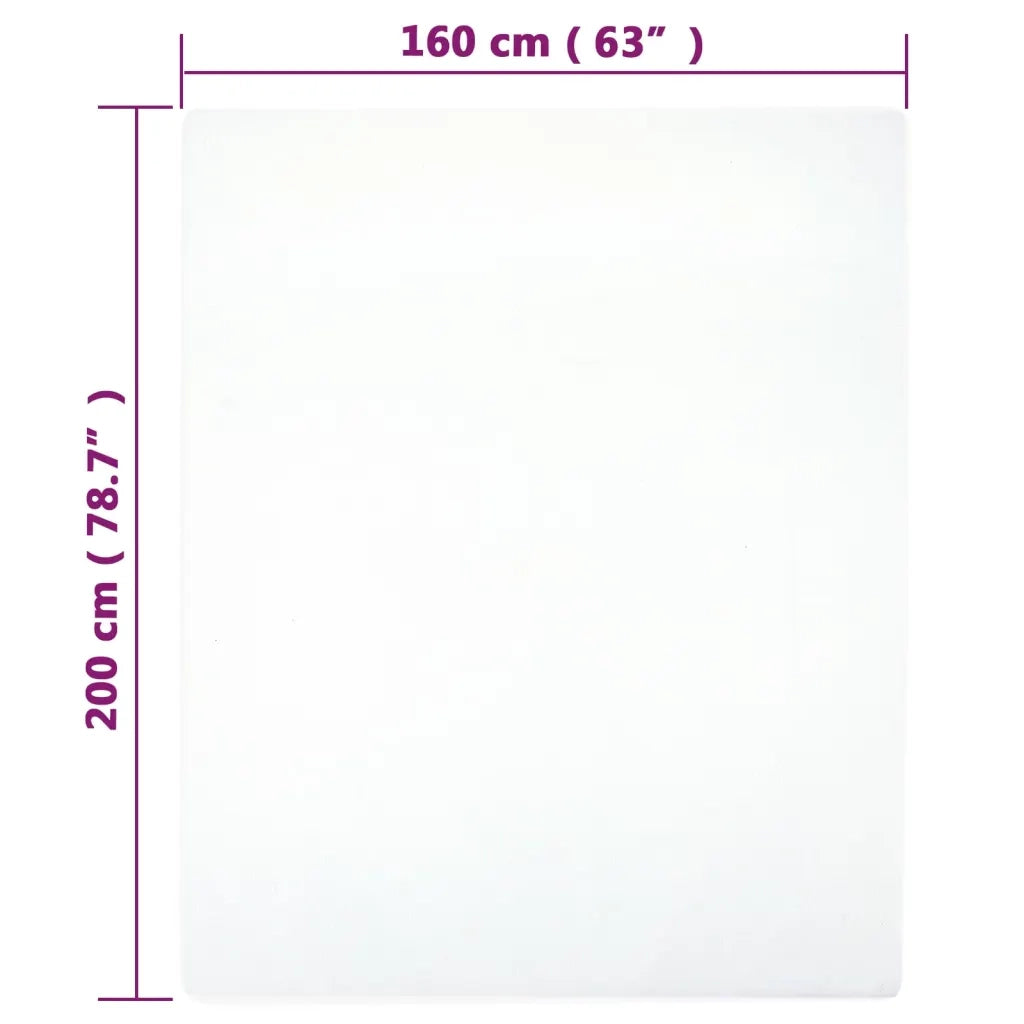 Lenzuolo con Angoli Jersey Bianco 160x200 cm Cotone 136246