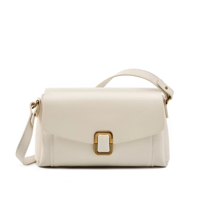 Borsa tote da donna in vera pelle, bianca