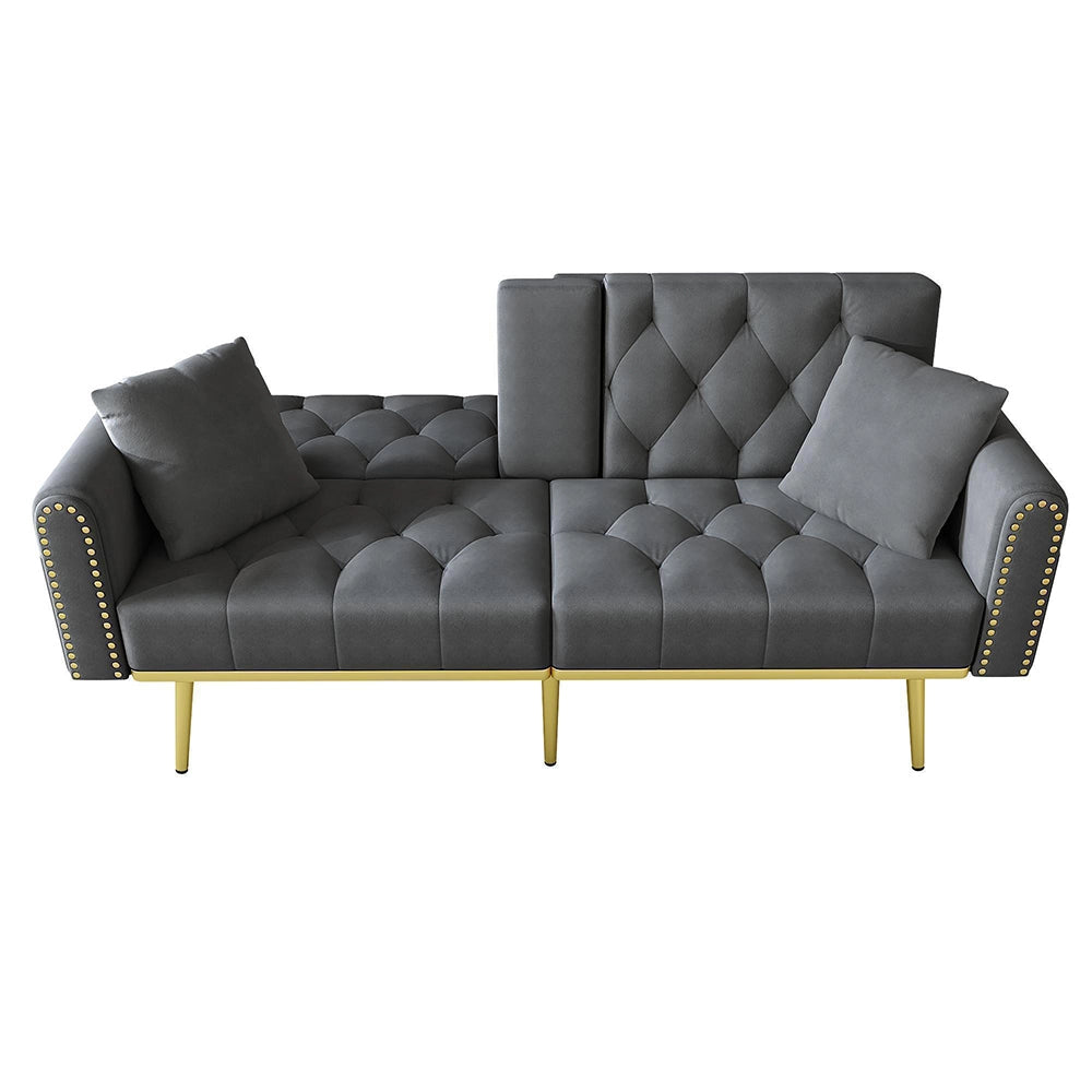 Divano letto convertibile - Xylo - Doppio, 3 livelli reclinabili, grigio