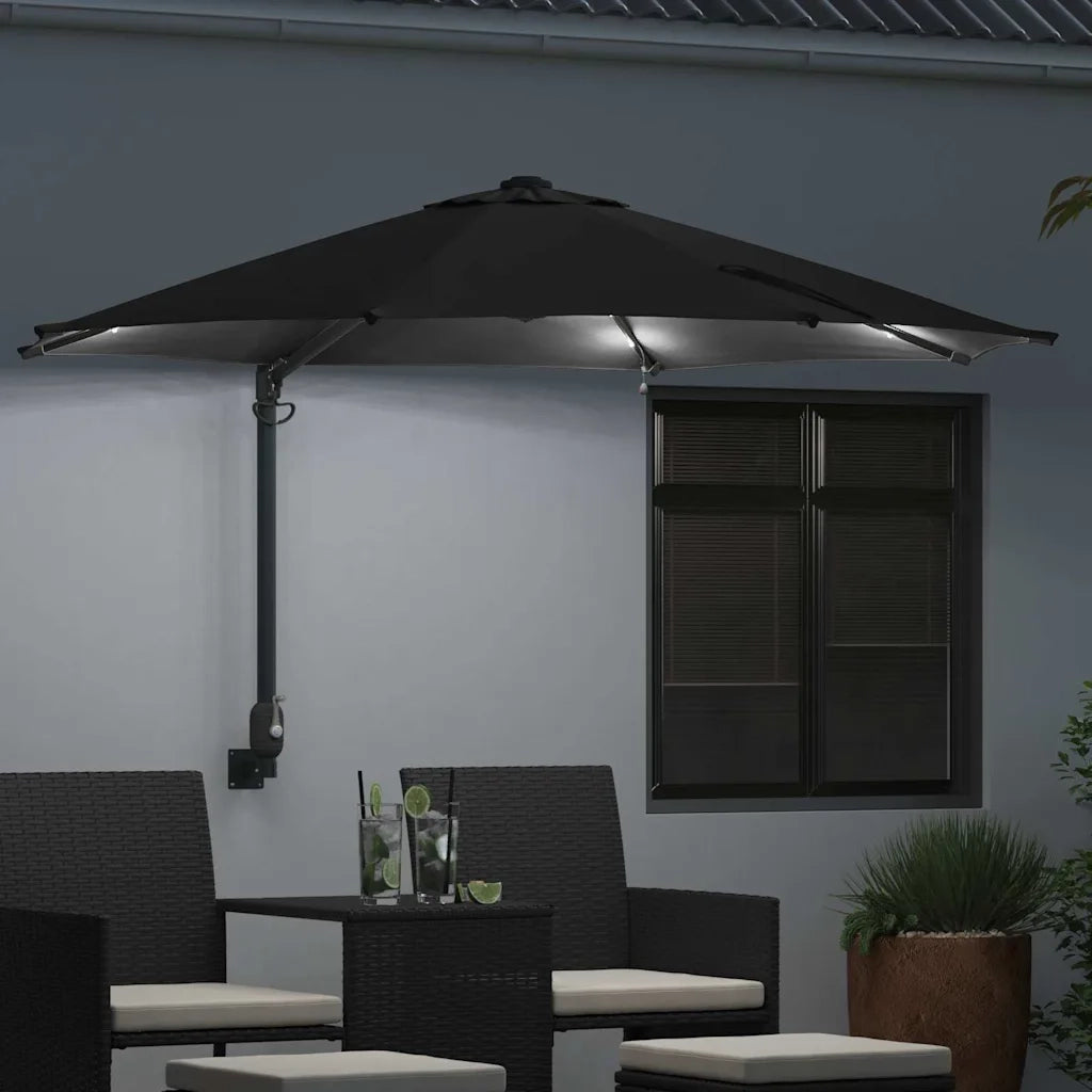 Ombrello da giardino-Ombrellone da spiaggia Nero 248 x 248 x 148 cm 916696