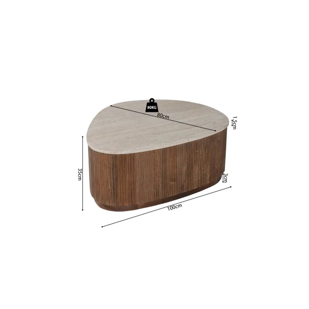 Tavolino basso in legno massiccio collezione DELHI 100cm - Stile etnico e design