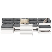 Set Divani da Giardino 7 pz Bianco in Legno Massello di Pino 3250973