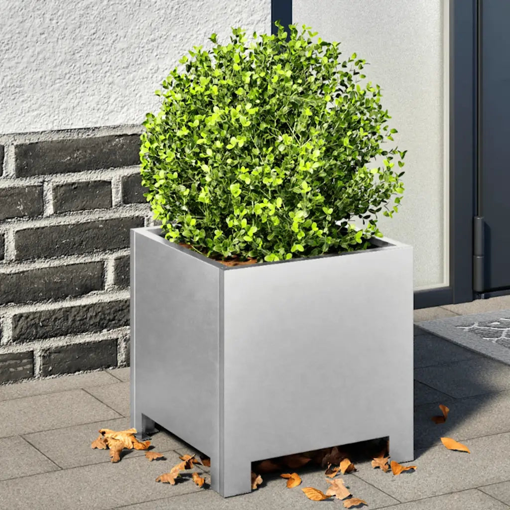 vidaXL Fioriere da Giardino 2 pz 30x30x30 Grigie in Acciaio Zincato