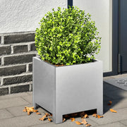 vidaXL Fioriere da Giardino 2 pz 30x30x30 Grigie in Acciaio Zincato