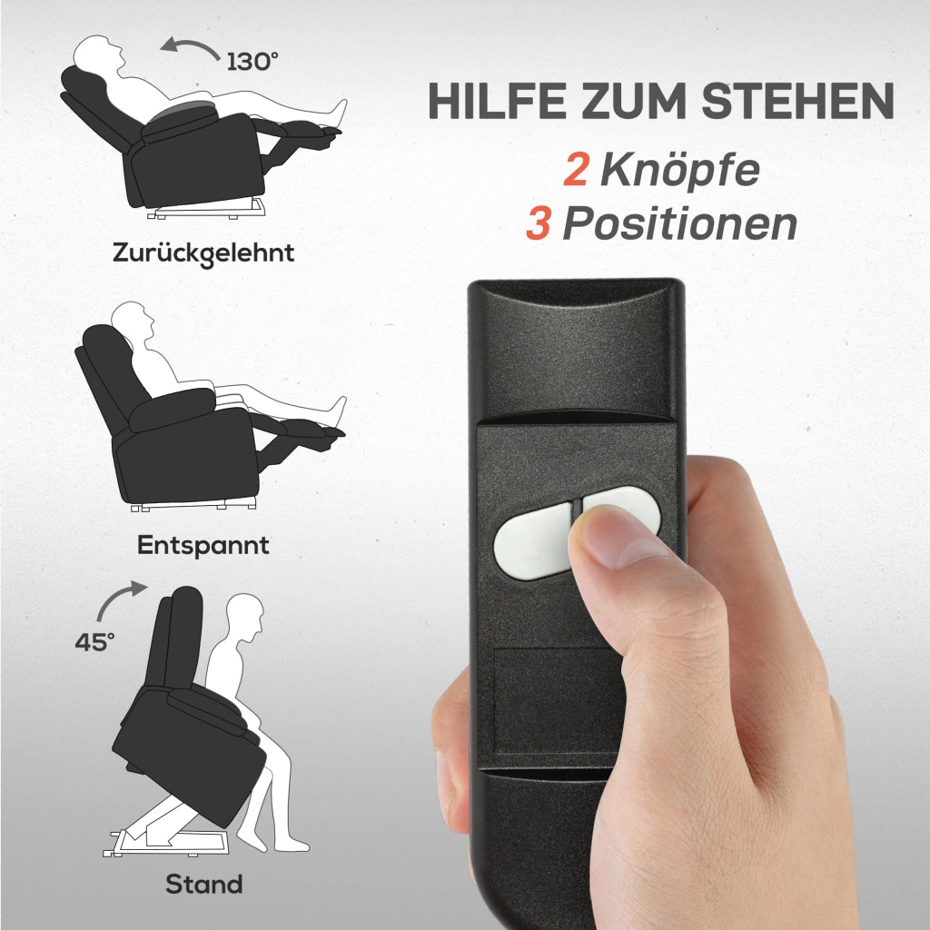 Poltrona Relax Elettrica con Alzapersona e Poggiapiedi ¨C Zephmum ¨C Similpelle Nero