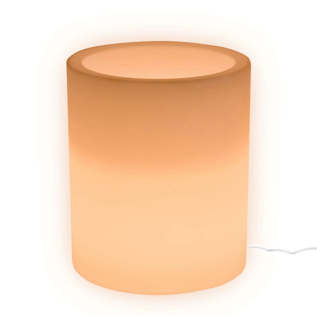Vaso Luminoso da Esterno 35x42 cm In Polietilene Rose Led Bianco Caldo