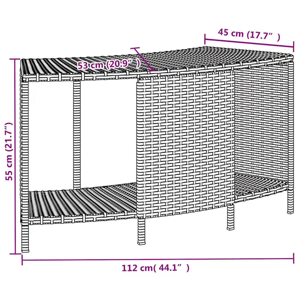 Scaffali Portaoggetti Vasca Idromassaggio 2 pz Polyrattan Nero CFW9366377