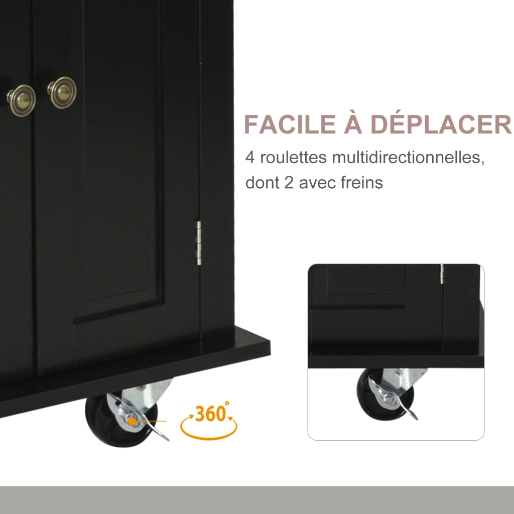 Tavolo da cucina con 2 cassetti e 2 ante ¨C zephmum ¨C MDF nero