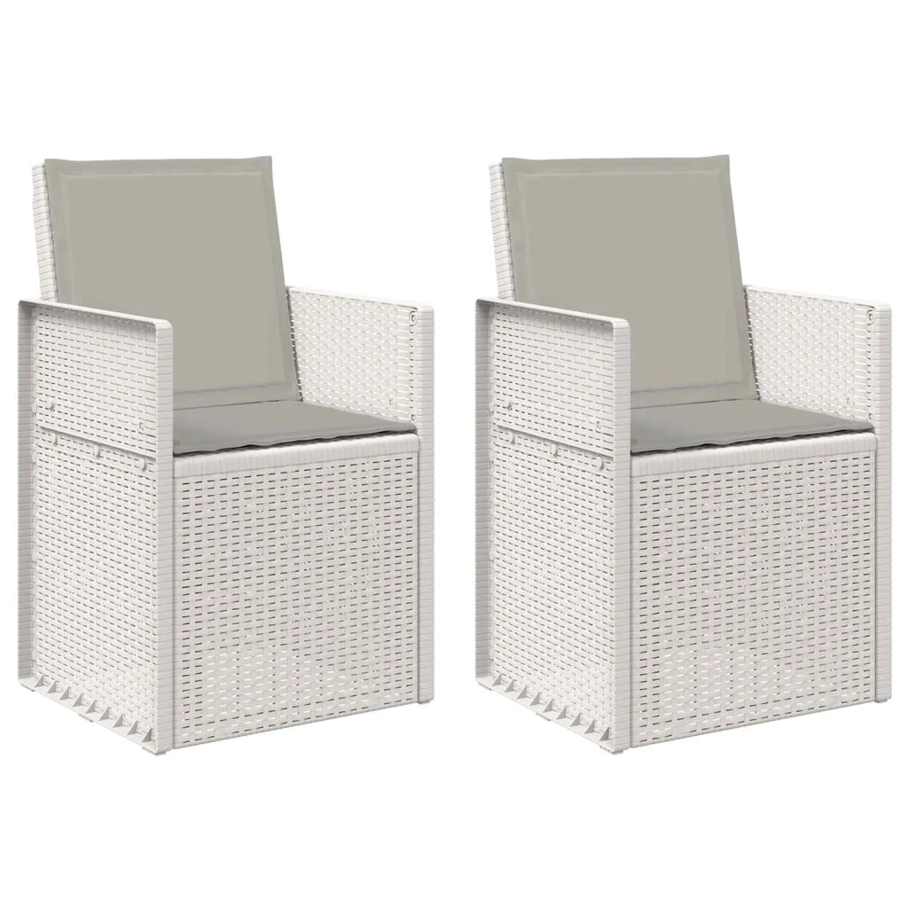 Sedie da pranzo da giardino 2 pcs Bianco e Grigio Chiaro PP