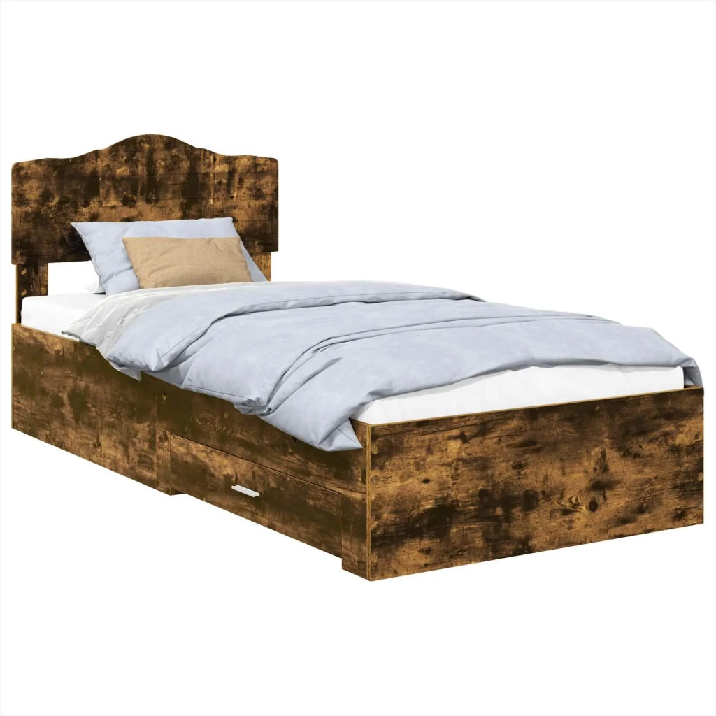 Struttura del letto Rovere fumé 70 x 190 cm Legno multistrato