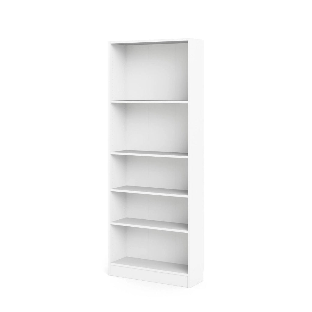 Libreria a cinque Abelarda, colore bianco, cm 79 x 107 x 27