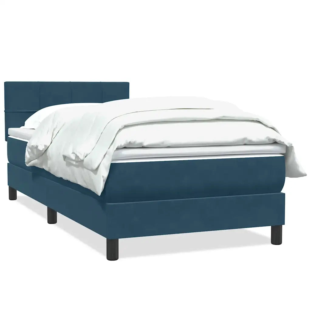 Giroletto a Molle con Materasso Blu Scuro 80x220 cm Velluto 3316237
