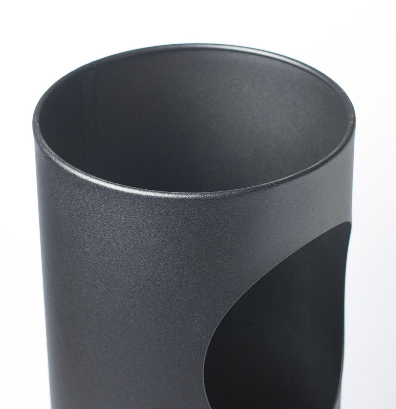 Pattumiera Gettacarte Ø24,3xh66,5 cm con Posacenere In Acciaio Verniciato Grigio