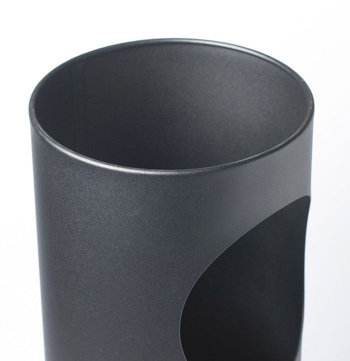 Pattumiera Gettacarte Ø24,3xh66,5 cm con Posacenere In Acciaio Verniciato Grigio