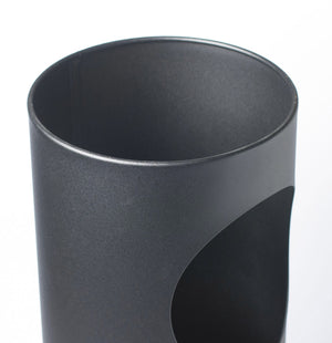 Pattumiera Gettacarte Ø24,3xh66,5 cm con Posacenere In Acciaio Verniciato Nero