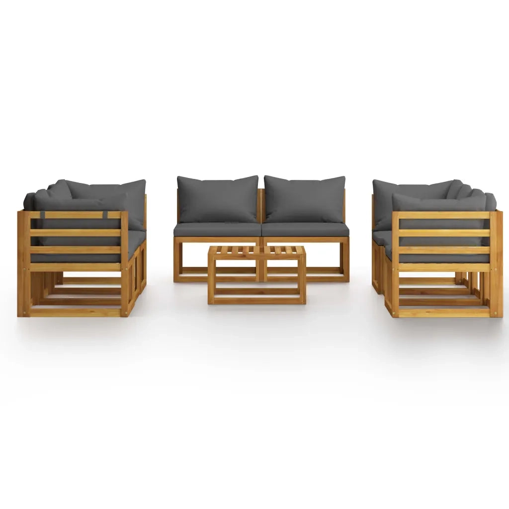 Set Divani da Giardino 9 pz con Cuscini in Massello di Acacia 3057611