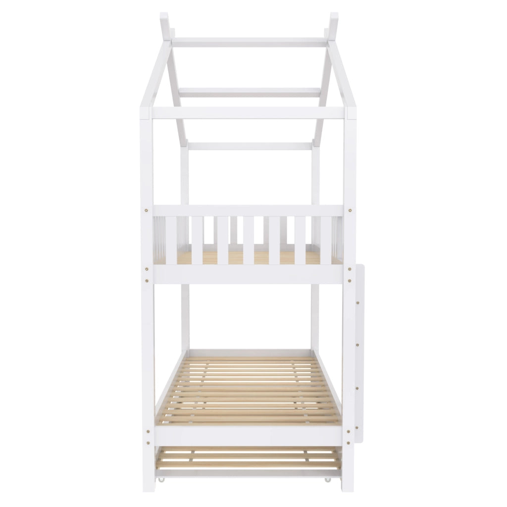 LETTO a castello estraibile 90x200 cm legno massello bianco