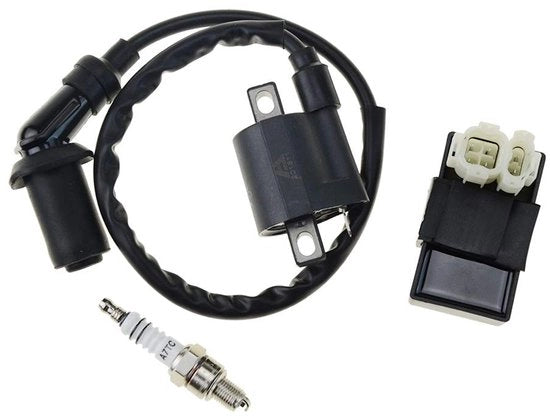 Bobina a Scintilla 6 Pin - Sostituzione per GY6 50cc/150cc - CDI - Bobina - Relè Solenoide - Energia di Accensione Elevata - Avviatore di Accensione