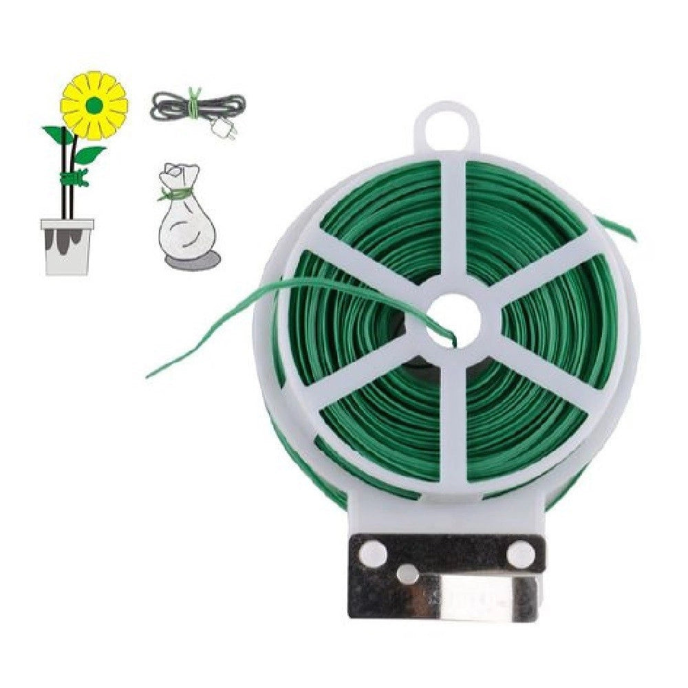 Trade Shop - Filo Di Ferro Plastificato Anima Di Ferro Per Giardino Giardinaggio 20 Mt 90131 -