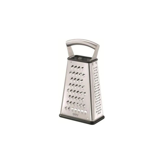 Gefu GF10760 Vitales Grattugia Quadrangolare con 4 Superfici di Taglio a Laser Base Antiscivolo Contenitore Integrato Manico Ergonomico in Acciaio Inox Lavabile in Lavastoviglie colore Argento