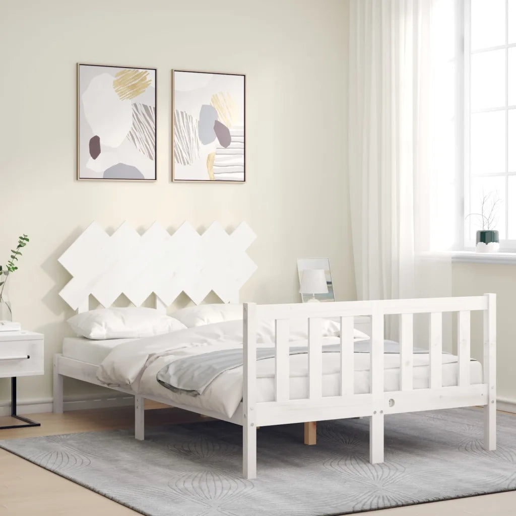 Giroletto senza Materasso-Struttura Letto Bianco 120x200 cm Legno Massello Pino 399955